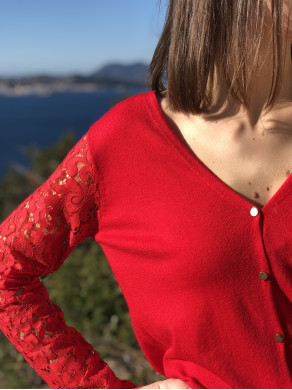 Pull / Gilet Perle Rouge